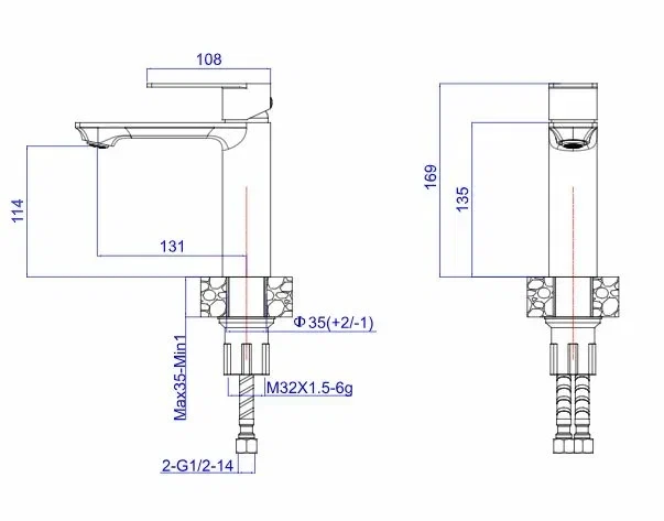 Смеситель для раковины, хром ESKO Beijing BJ26