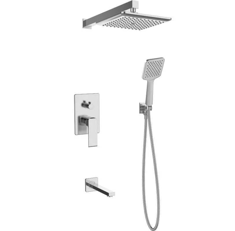Душевая система со смесителем для ванны, встраиваемая, хром ESKO Squared Chrome 7in1 SQ