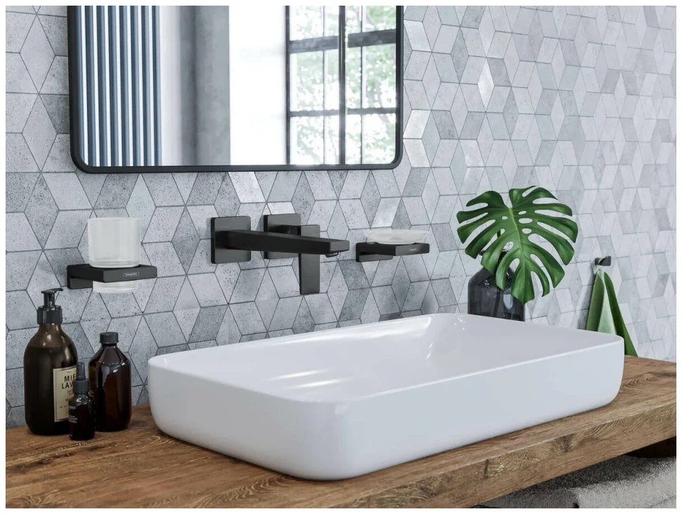 Мыльница с держателем, черная Hansgrohe AddStoris 41746670