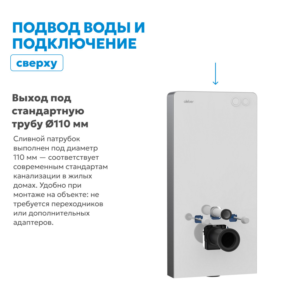 Инсталляционный модуль внешнего монтажа ABBER AC0107MW для подвесного унитаза, белый