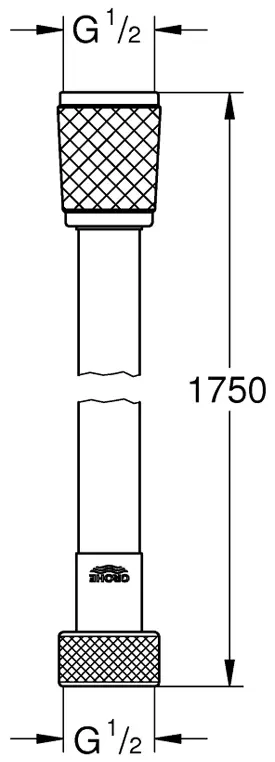 Душевой шланг 1750, хром Grohe Rotaflex 28410002