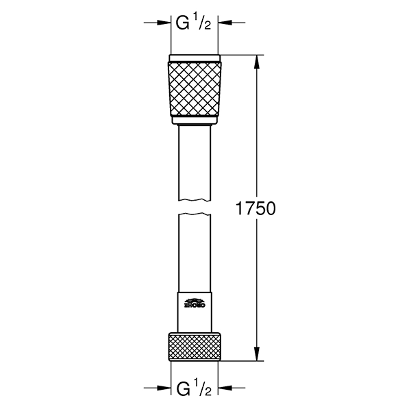 Душевой шланг 1750, хром Grohe Relexaflex 45992001