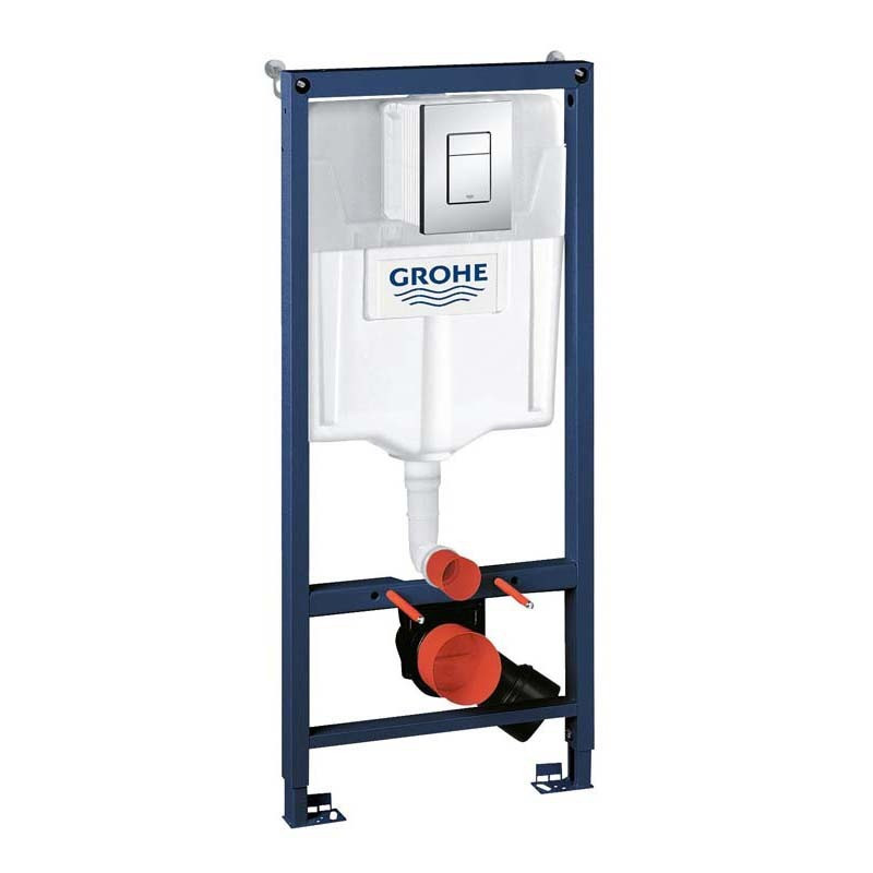 Инсталляция для унитаза подвесного стандартная, комплект Grohe rapid SL (хром, квадрат, двойная) 3в1