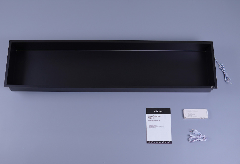 Скрытая настенная ниша из нержавеющей стали ABBER Nischen AN3006MB с LED подсветкой, черная матовая