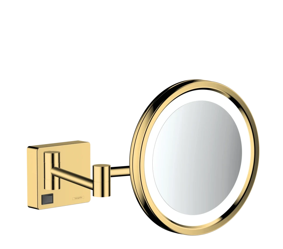 Зеркало косметическое с подсветкой, золото Hansgrohe AddStoris 41790990