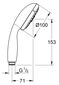 Ручной душ, 4 вида струи, хром Grohe New Tempesta 100 28578002