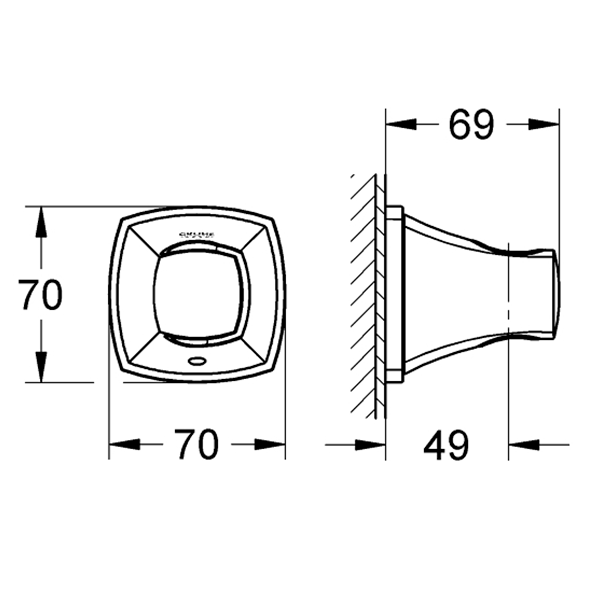 Держатель для душа, настенный, хром-золото Grohe Grandera 27969IG0