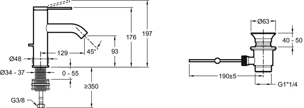 Смеситель для раковины, хром Jacob Delafon Grands Boulevards E77958-4A-CP