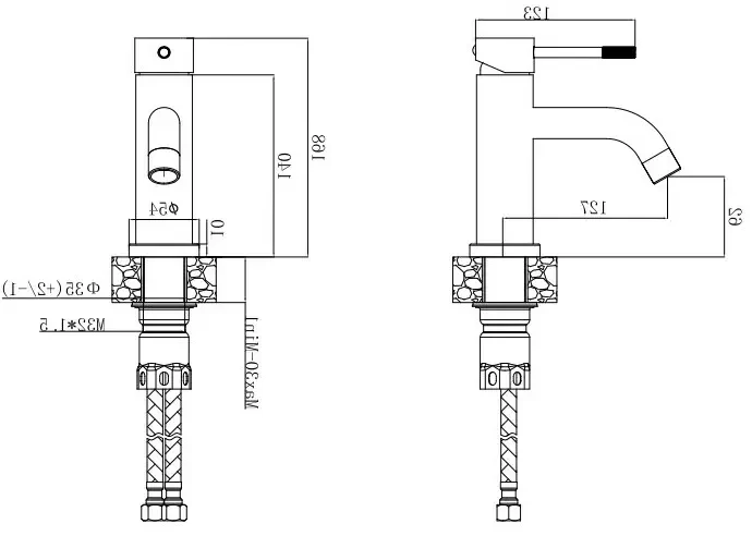 Смеситель для раковины, хром VODA Vessel VSL26