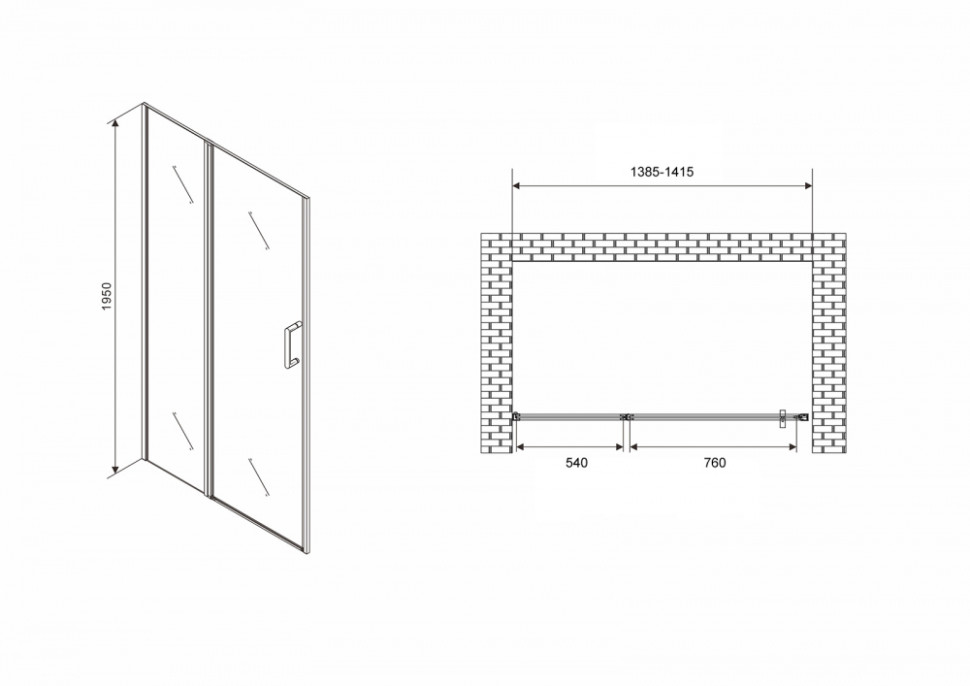 Душевая дверь ABBER Sonnenstrand AG04140S