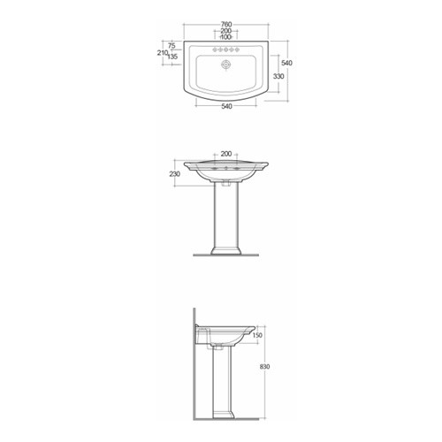 Пьедестал для раковины Rak Ceramics Washington WT0102AWHA