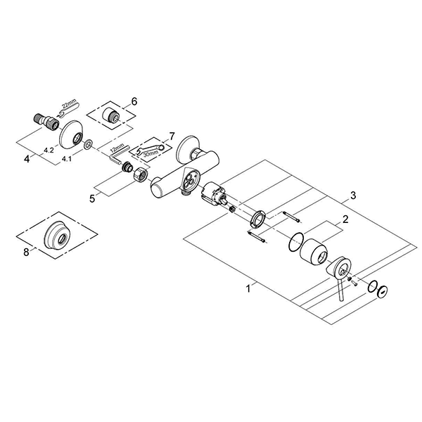 Смеситель для душа, однорычажный, хром Grohe BauClassic 32867000