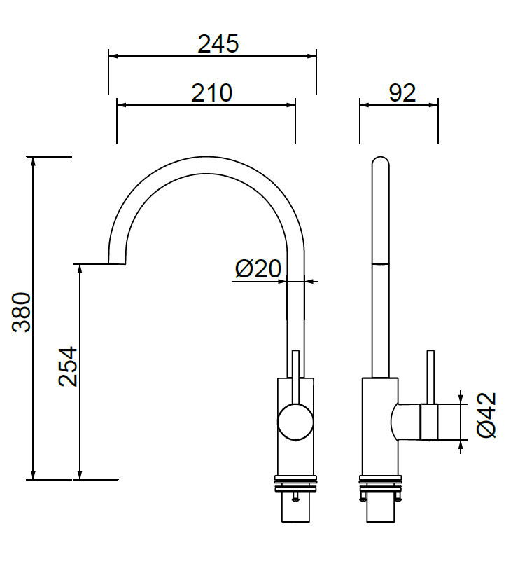 Смеситель ABBER Wasser Kreis 316 AF8114BGG для кухни, брашированная оружейная сталь