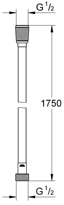 Душевой шланг 1750, черный Grohe Silverflex 28388KF1