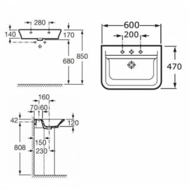 УМЫВАЛЬНИК ROCA THE GAP 650Х470