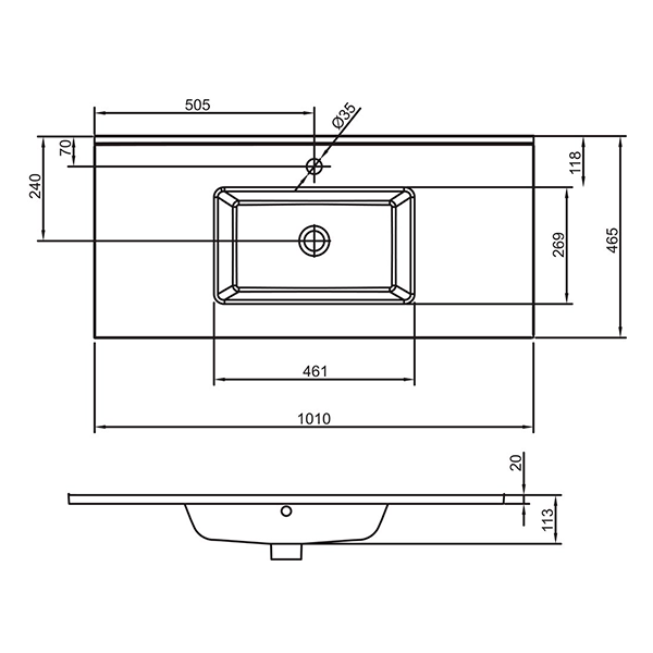 Раковина накладная 101, белая Jacob Delafon Ola EXUA112-00