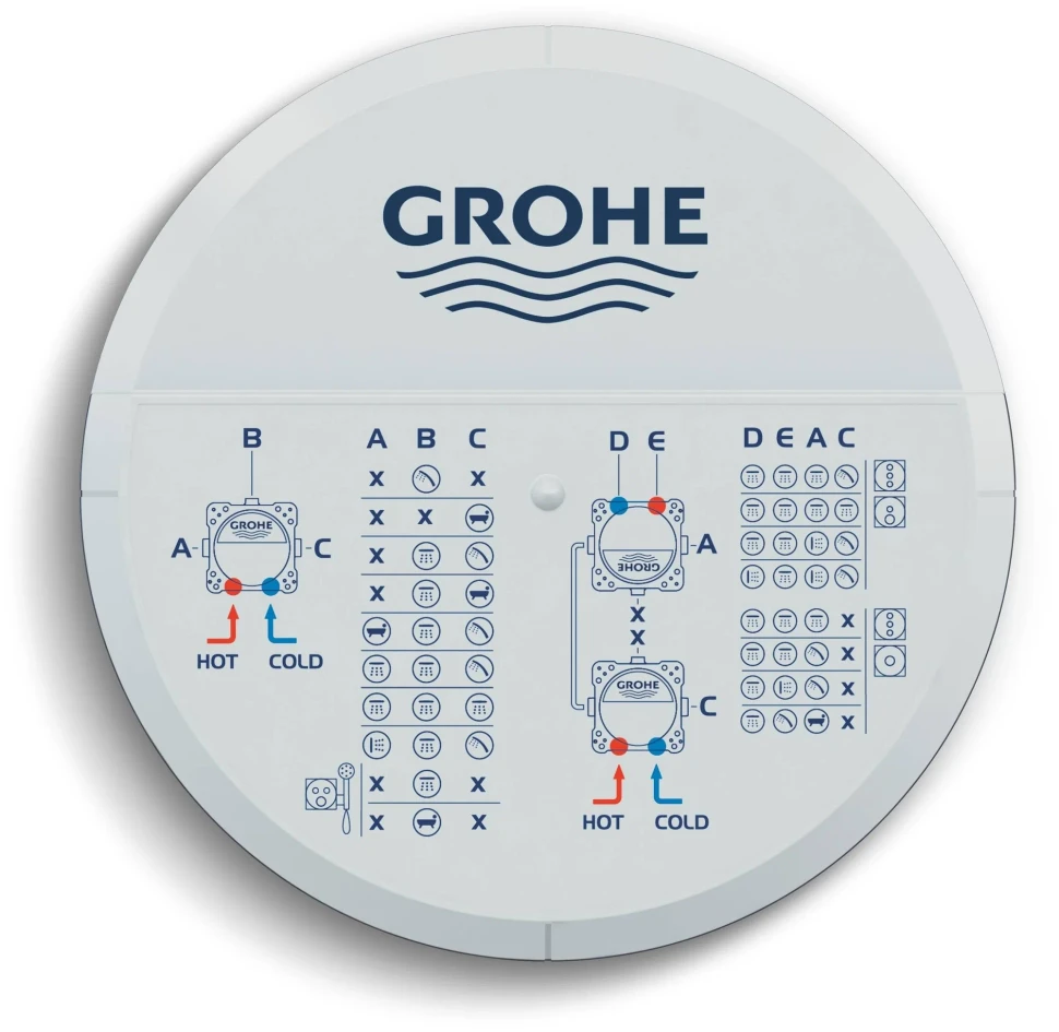 Скрытая часть термостат для ванны / душа Grohe rapido smartbox 35600000