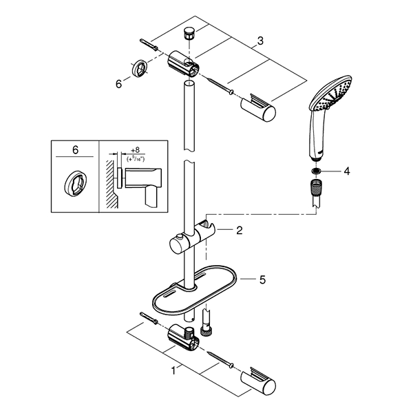 Душевой гарнитур 900, хром Grohe Euphoria 110 Champagne 27227001
