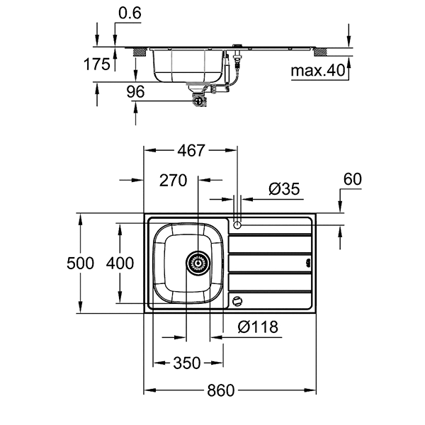 Мойка из нержавеющей стали K200 31552SD1 45-S 86/50
