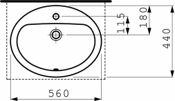 8139510001041 УМЫВАЛЬНИК НАКЛАДНОЙ LAUFEN PRO 56