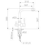 LM5061S Эксперт Смеситель для кухни с подключением к фильтру питьевой воды, сталь (к/к 10)