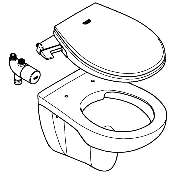 39652SH0 Комплект 3 в1 GROHE Bau: сиденье-биде, подвесной безободковый унитаз, Grohtherm Micro, альпин-белый