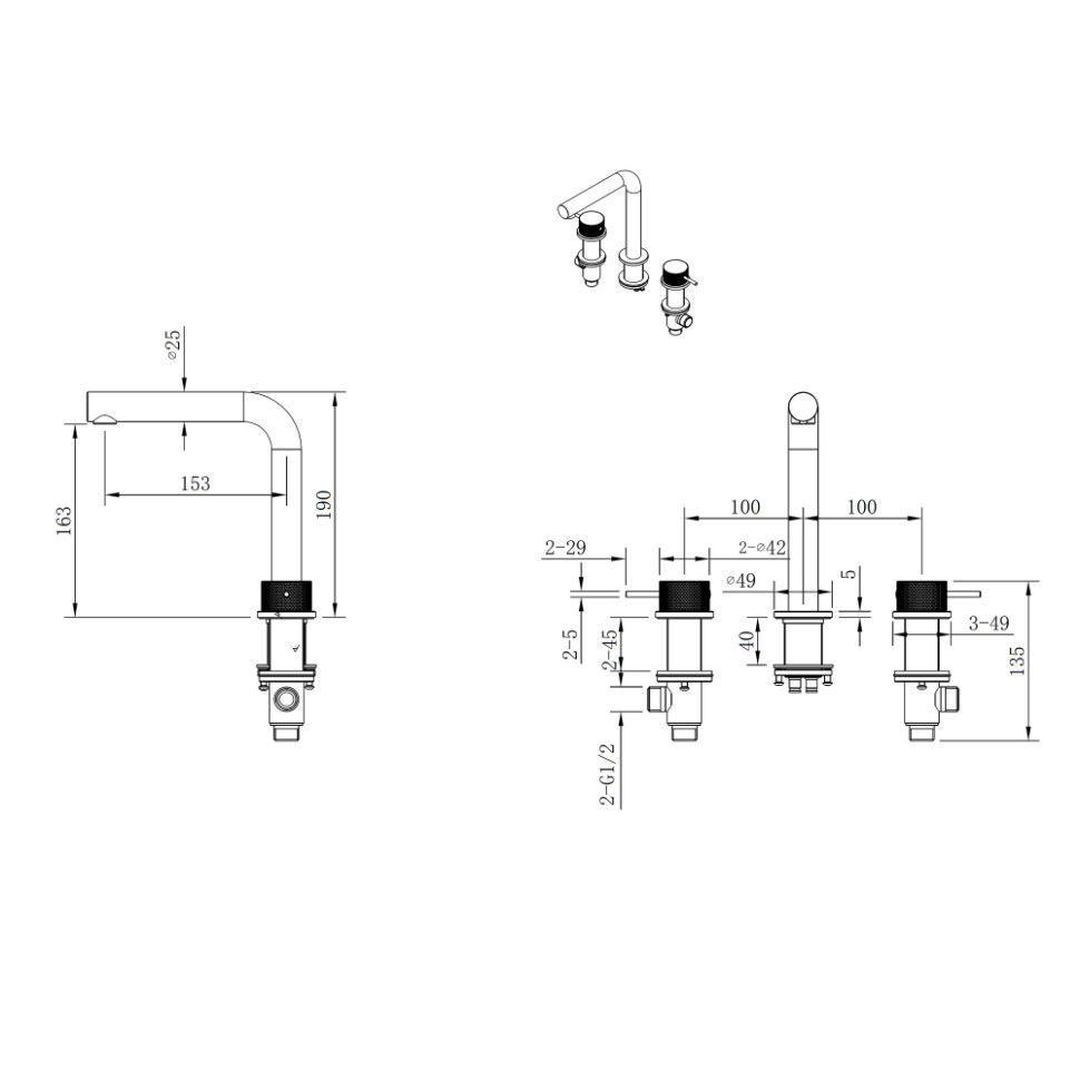 Смеситель ABBER Emotion 316 AF8808BST для раковины, брашированная сталь