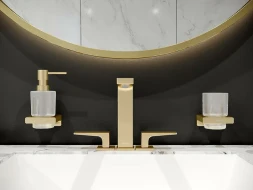 Дозатор жидкого мыла с держателем, шлифованная бронза Hansgrohe AddStoris 41745140