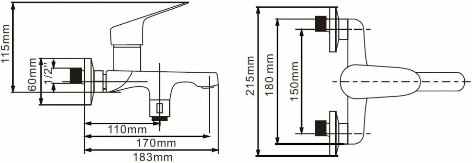 Смеситель для ванны, хром ESKO Colombo COL 54