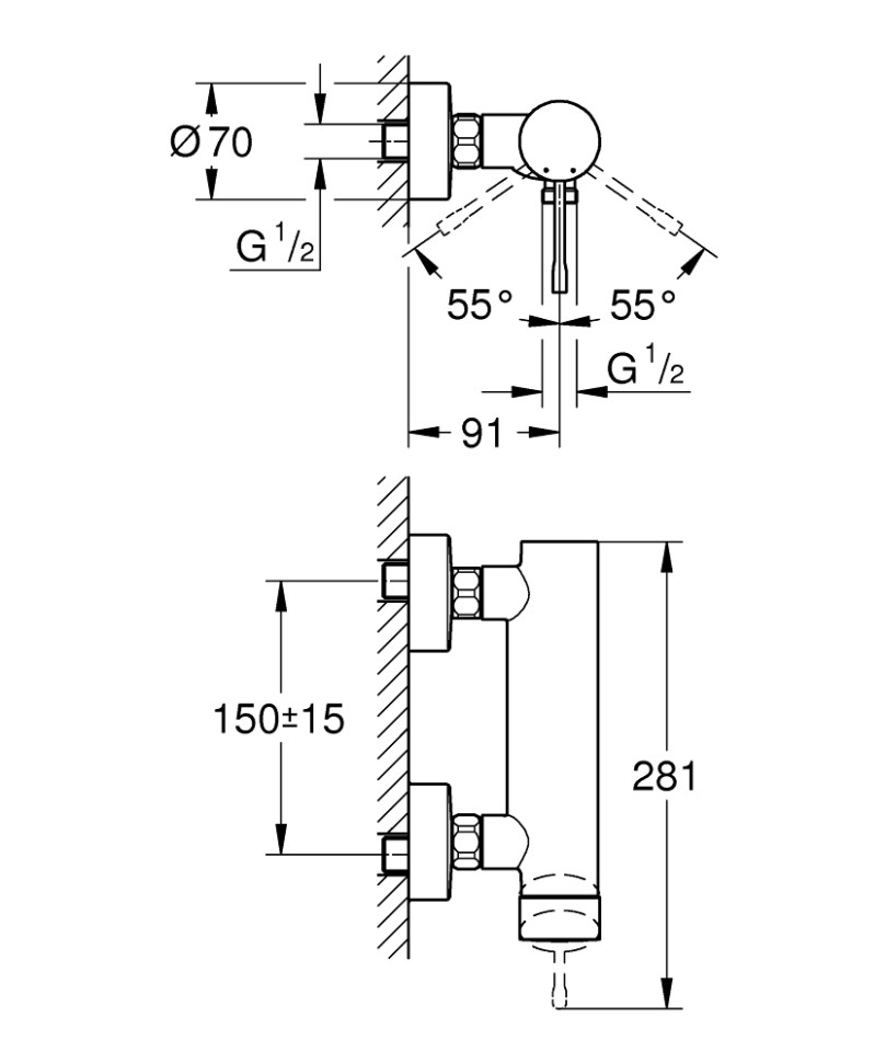Смеситель однорычажный для душа GROHE Essence 33636001