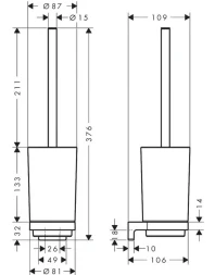 Туалетный ершик, комплект, черный Hansgrohe AddStoris S 41782670