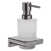 Дозатор жидкого мыла с держателем, шлифованный черный хром Hansgrohe AddStoris 41745340