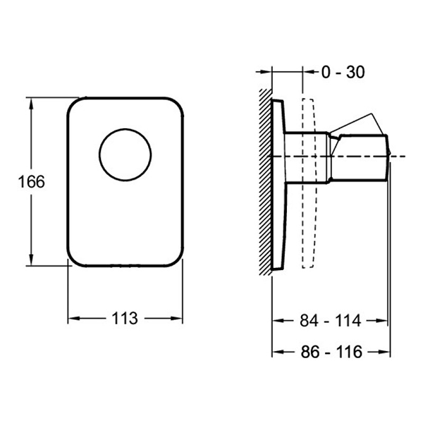 Смеситель для душа, внешняя часть, встраиваемый, хром Jacob Delafon Toobi E98707-CP