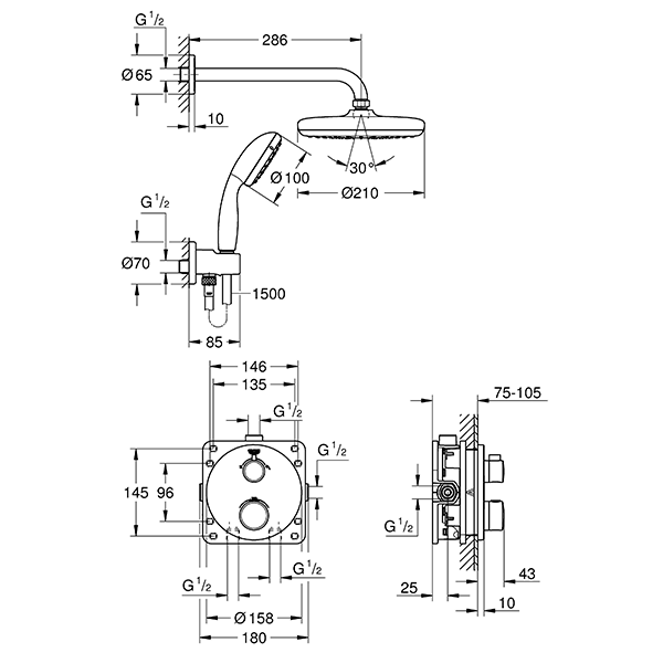 Душевая система GROHE Grohtherm 34727000