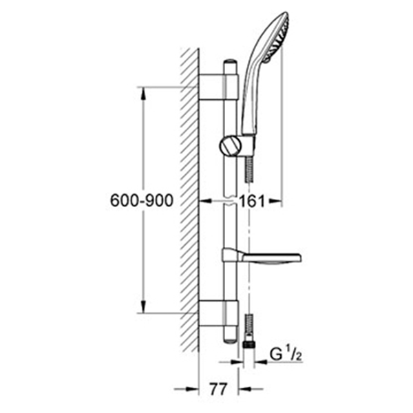 Душевой гарнитур 900, 3 вида струи, хром Grohe Euphoria 110 Champagne 27264001