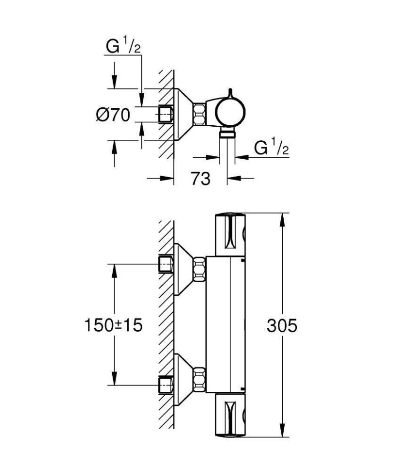 Термостат для душа GROHE Grohtherm 800, 34558000
