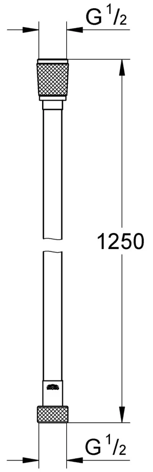 Душевой шланг 1250, черный Grohe Silverflex TwistStop 28362KF1