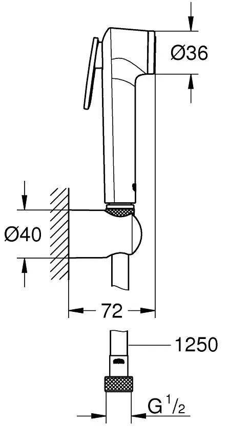 Гигиенический душ, теплый закат глянцевый Grohe Tempesta-F Trigger Spray 30 27513DA1