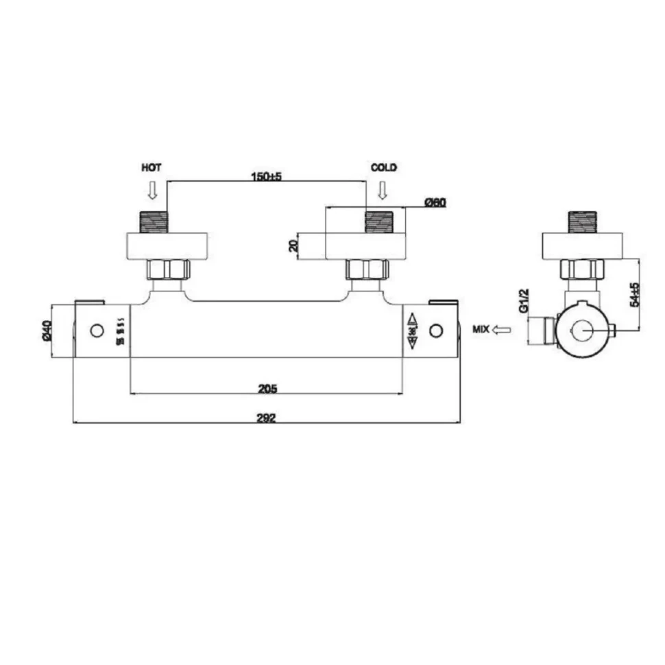 Термостат для душа, хром ESKO Mikros T3080