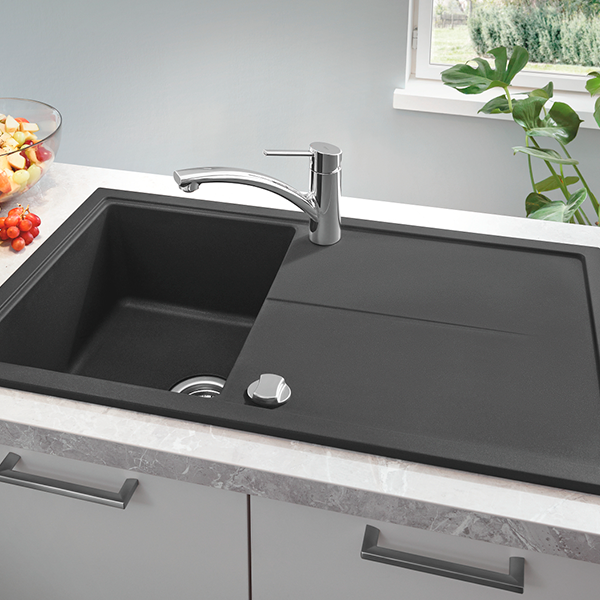Мойка K400, композитная, оборачиваемая, с 1 чашей и крылом, 860x500, черный гранит Grohe 31640AP0