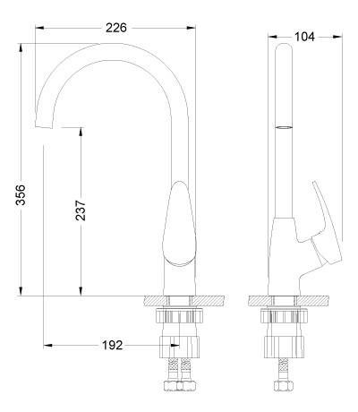 Смеситель для кухни с поворотным изливом  -  LM0405C, Серия LINARA