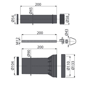 Монтажный комплект для подвесного унитаза Alcaplast M900