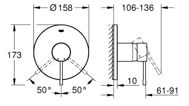 Гигиенический душ, холодный рассвет глянцевый Grohe Tempesta-F Trigger Spray 30 27513GL1