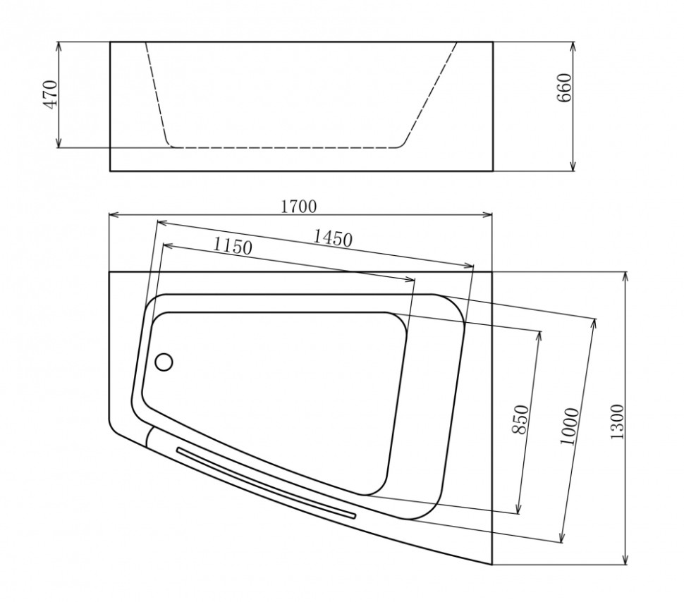 Акриловая ванна Gemy G9056 K R