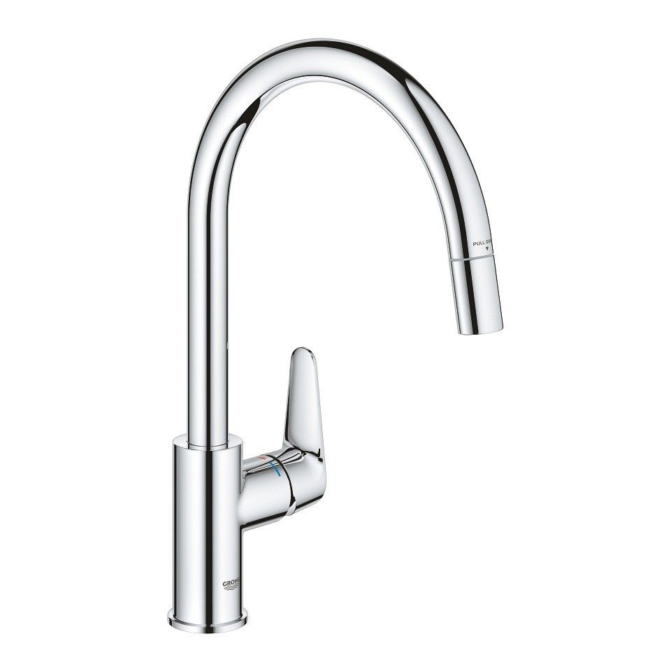Сместель для мойки GROHE BauCurve однорычажный 1/2″, DN 15, хром (30547000)