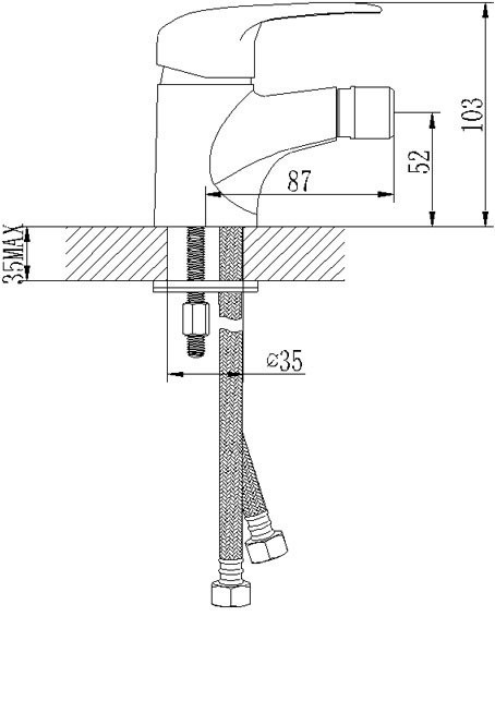 LM3308C Прамэн Смеситель для биде хром (к/к 6)