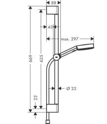 Душевой гарнитур 65, черный Hansgrohe Pulsify Select 24160670
