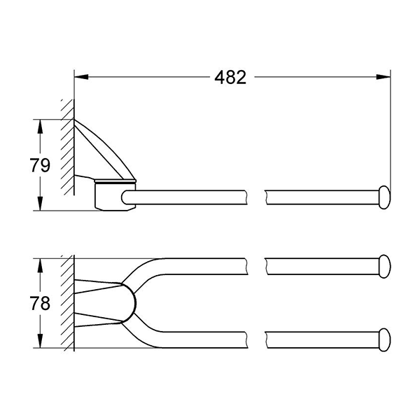 Держатель для полотенца, двойной, хром Grohe Chiara 40328000