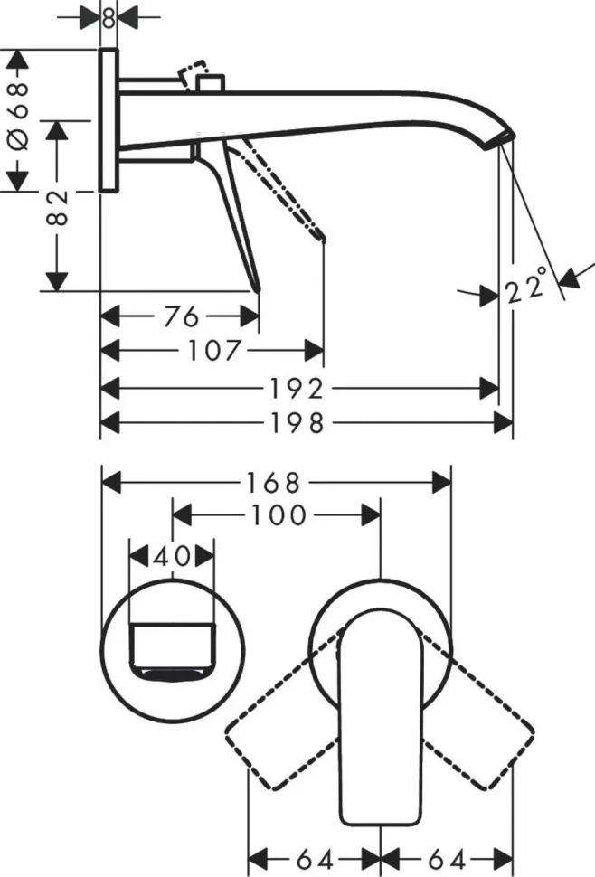Смеситель для раковины, встраиваемый, бронза Hansgrohe Vivenis 75050140