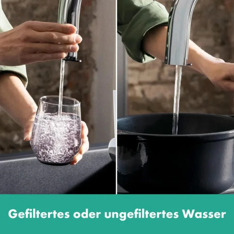 Смеситель для кухни, вытяжной излив, подключение к фильтру, хром Hansgrohe Aqittura M91 76826000